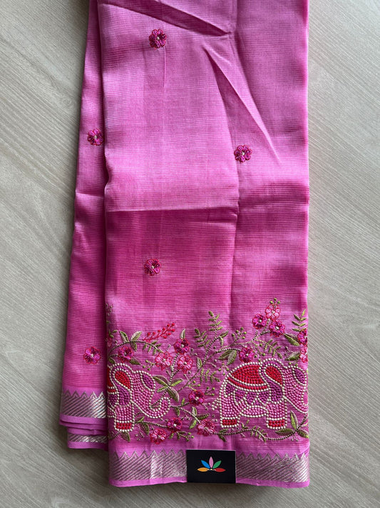 Embroidered Handloom Mangalagiri Silk Cotton Saree-28619