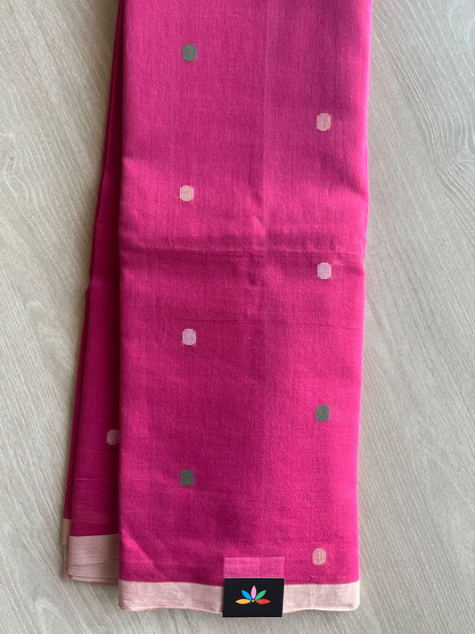 Handwoven Bengal Soft Cotton Jamdani Saree-28771