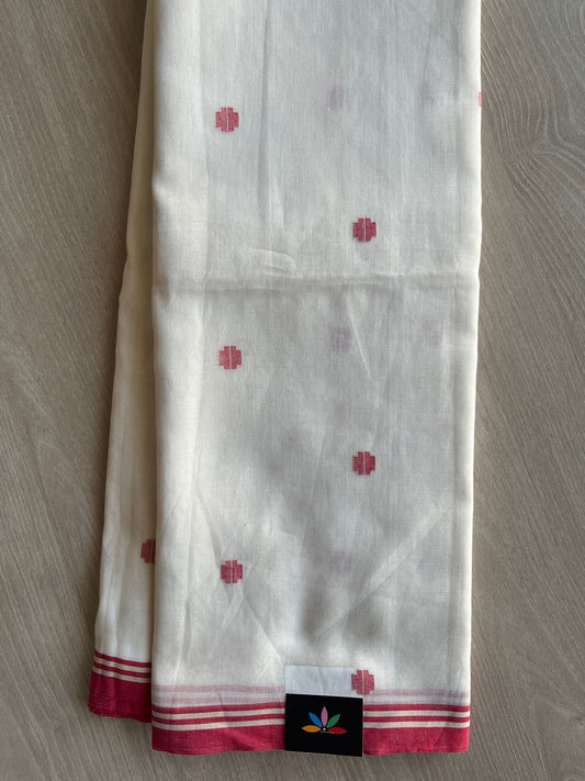 Handwoven Bengal Soft Cotton Jamdani Saree-28776