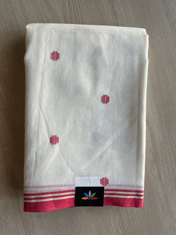 Handwoven Bengal Soft Cotton Jamdani Saree-28776