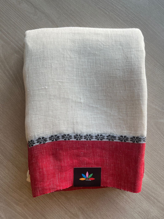 Handloom Fine Linen Saree- 28854-28855