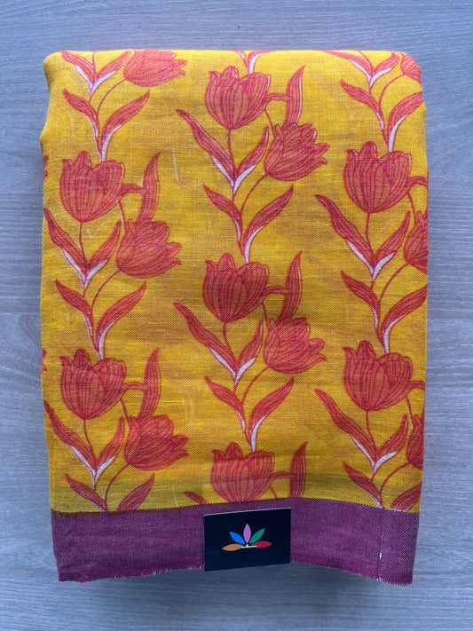 Printed Slub Cotton Saree -28907