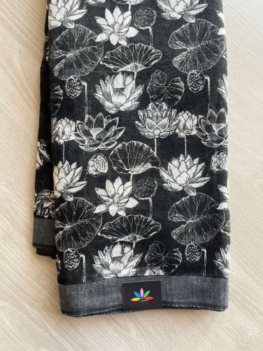 Printed Slub Cotton Saree -28908