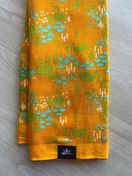 Printed Slub Cotton Saree -28909