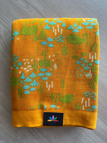 Printed Slub Cotton Saree -28909