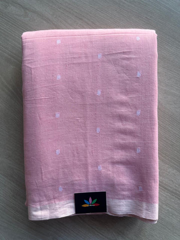 Handspun and Handwoven Bengal Soft Cotton Jamdani Saree - 28911