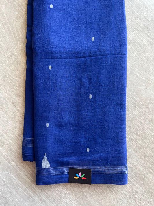 Handspun and Handwoven Bengal Soft Cotton Jamdani Saree - 28913