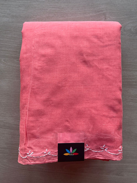 Simple Chikankari Voile Cotton Saree- 28935