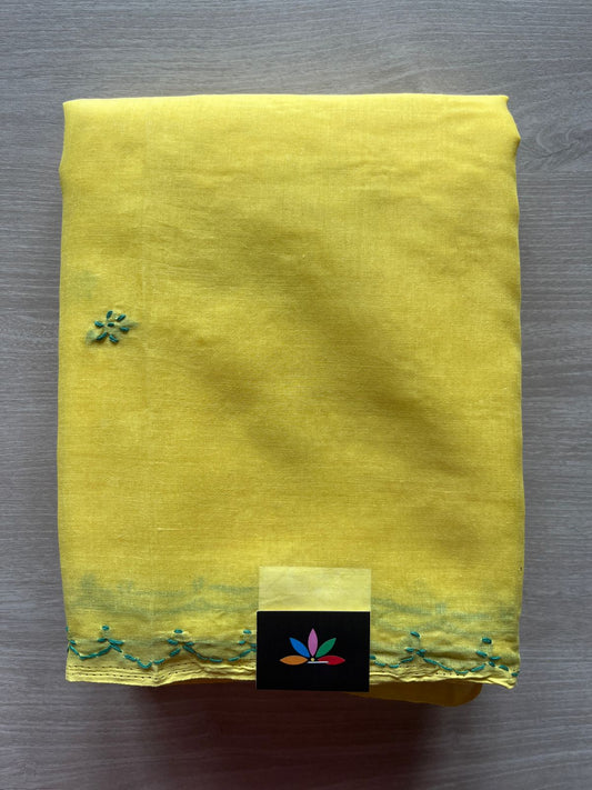 Simple Chikankari Voile Cotton Saree- 28936