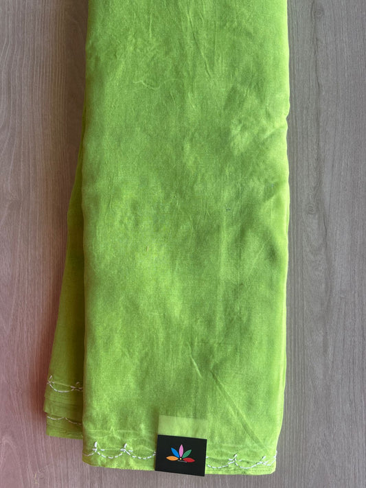 Simple Chikankari Voile Cotton Saree- 28937