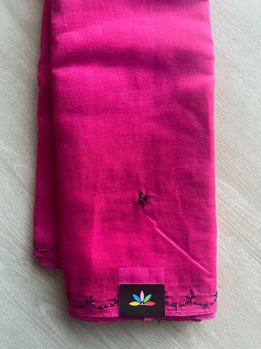 Simple Chikankari Voile Cotton Saree- 28943