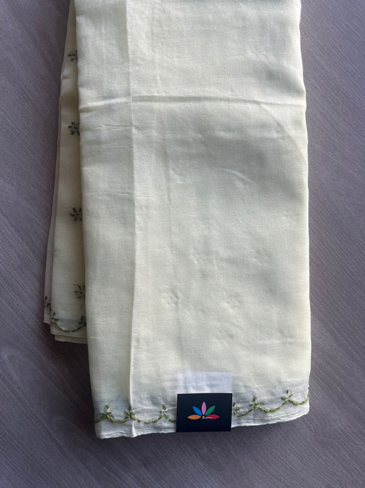 Simple Chikankari Voile Cotton Saree- 28944