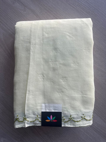 Simple Chikankari Voile Cotton Saree- 28944