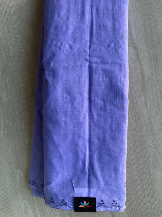 Simple Chikankari Voile Cotton Saree- 28945