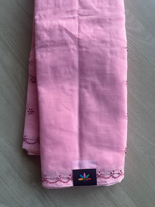 Simple Chikankari Voile Cotton Saree- 28947