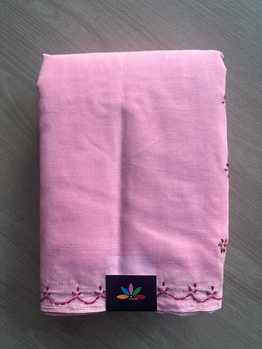 Simple Chikankari Voile Cotton Saree- 28947