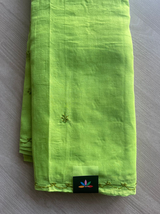 Simple Chikankari Voile Cotton Saree- 28948