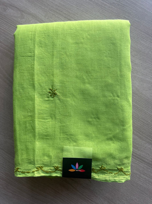 Simple Chikankari Voile Cotton Saree- 28948