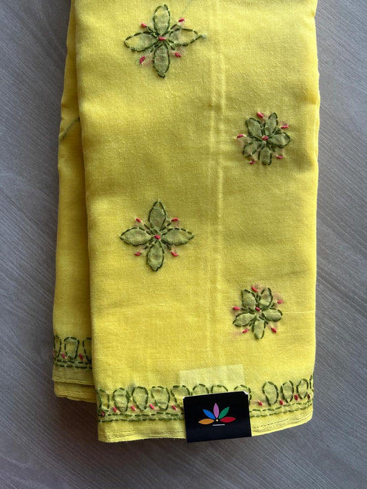 Chikankari Voile Cotton Saree- 28966