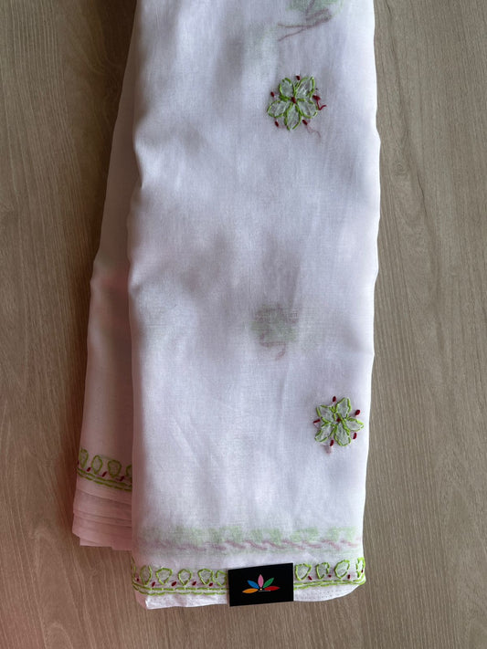 Chikankari Voile Cotton Saree- 28967