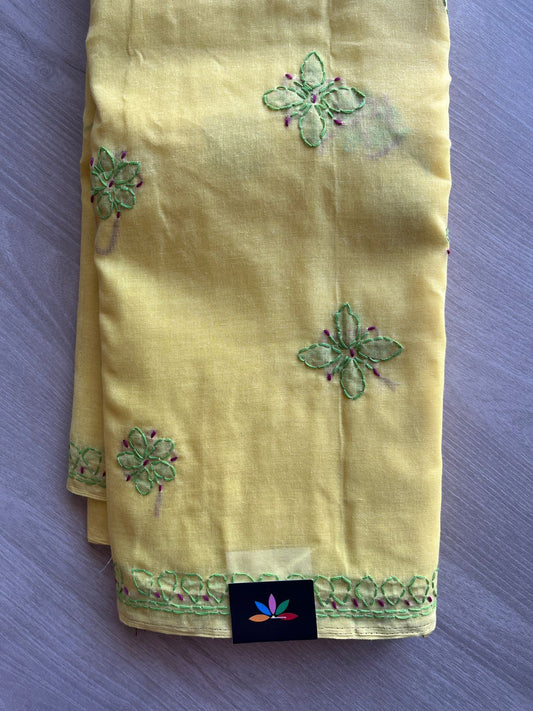 Chikankari Voile Cotton Saree- 28972