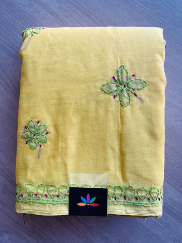 Chikankari Voile Cotton Saree- 28972