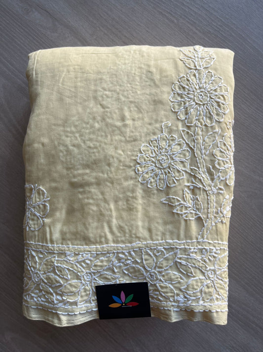 Chikankari Voile Cotton Saree- 28976