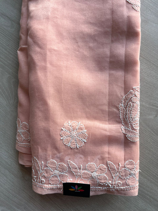 Chikankari Voile Cotton Saree- 28981