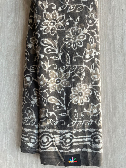 Hand Block Printed Mul Cotton Saree -29052