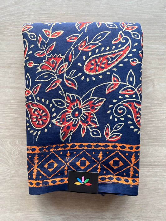 Hand Block Printed Mul Cotton Saree -29054
