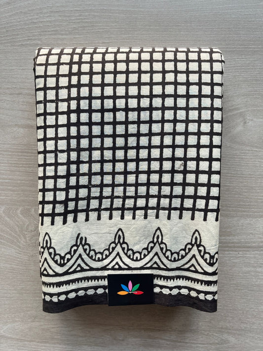 Hand Block Printed Mul Cotton Saree -29055