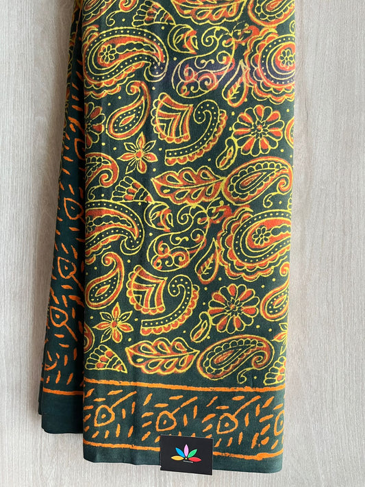 Hand Block Printed Mul Cotton Saree -29058