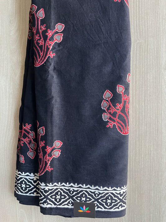 Hand Block Printed Mul Cotton Saree -29059