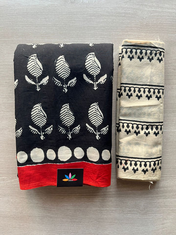 Hand Block Printed Mul Cotton Saree -29062