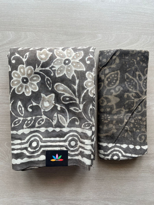 Hand Block Printed Mul Cotton Saree -29024