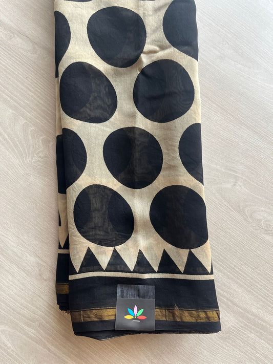 Handblock Printed Chanderi Cotton Silk Saree -29079