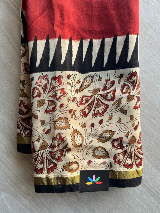 Handblock Printed Chanderi Cotton Silk Saree -29093