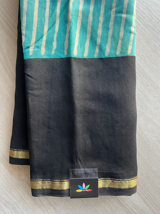 Handblock Printed Chanderi Cotton Silk Saree -29094