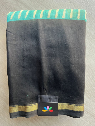Handblock Printed Chanderi Cotton Silk Saree -29094