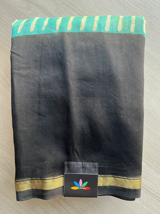 Handblock Printed Chanderi Cotton Silk Saree -29094