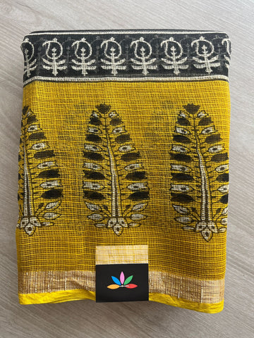 Handblock Printed Kota Doria Saree - 29119