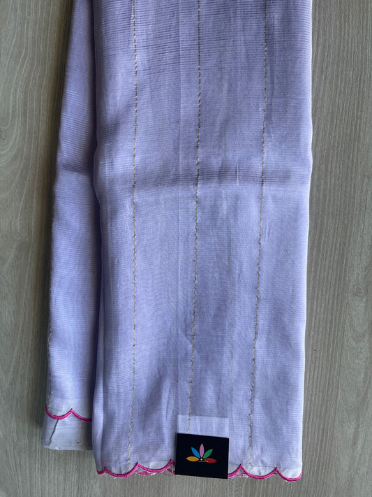 Scallop Border Mangalagiri Silk Cotton Saree-29335