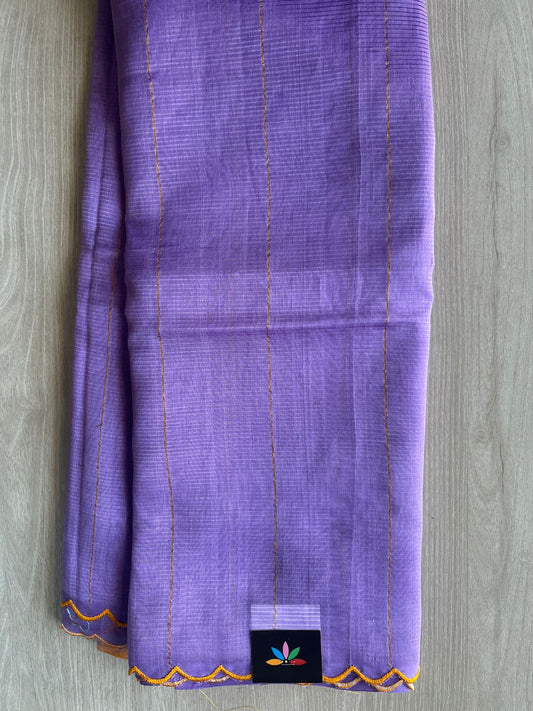 Scallop Border Mangalagiri Silk Cotton Saree-29336