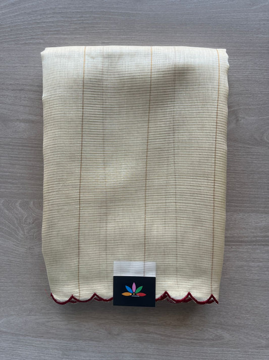 Scallop Border Mangalagiri Silk Cotton Saree-29338