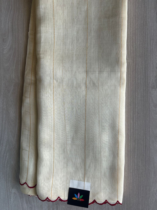 Scallop Border Mangalagiri Silk Cotton Saree-29338