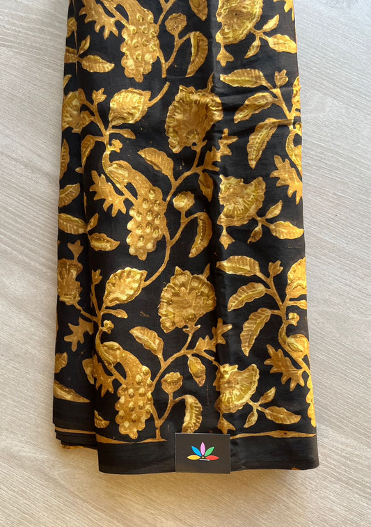 Natural Dye Hand block Printed Modal Silk Saree -29349