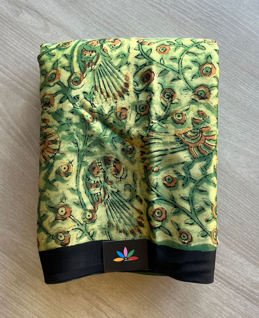 Natural Dye Hand block Printed Modal Silk Saree -29350