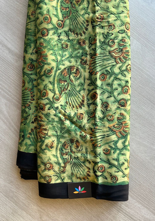 Natural Dye Hand block Printed Modal Silk Saree -29350