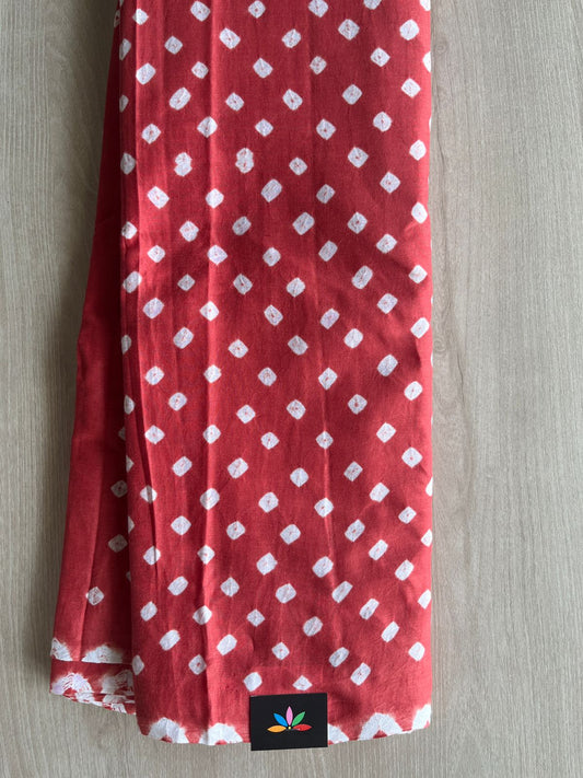 Tie and Dye Handcrafted  Bandhani Cotton Saree -29389