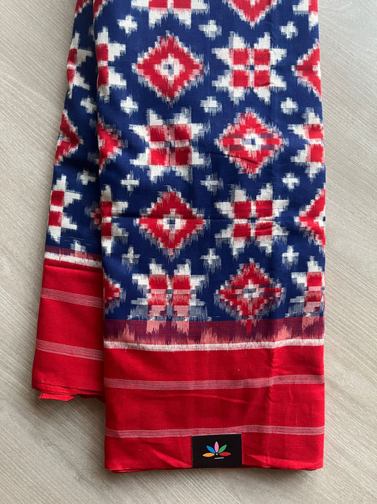 Handwoven Telia Rumal ikkat Cotton Saree -29843